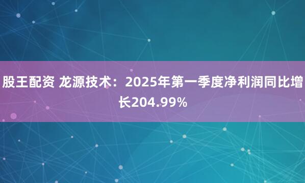 股王配资 龙源技术：2025年第一季度净利润同比增长204.99%
