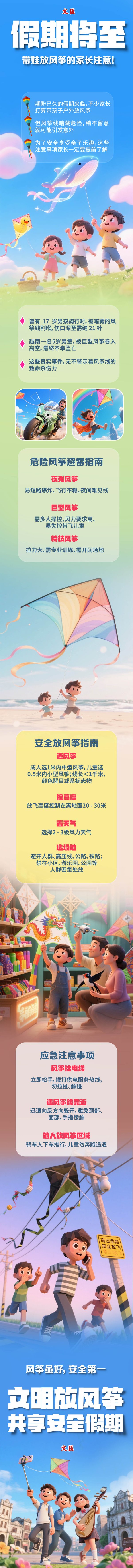 华丰金服 文汇长图 | 假期将至，带娃放风筝的家长注意！