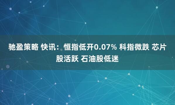 驰盈策略 快讯：恒指低开0.07% 科指微跌 芯片股活跃 石油股低迷